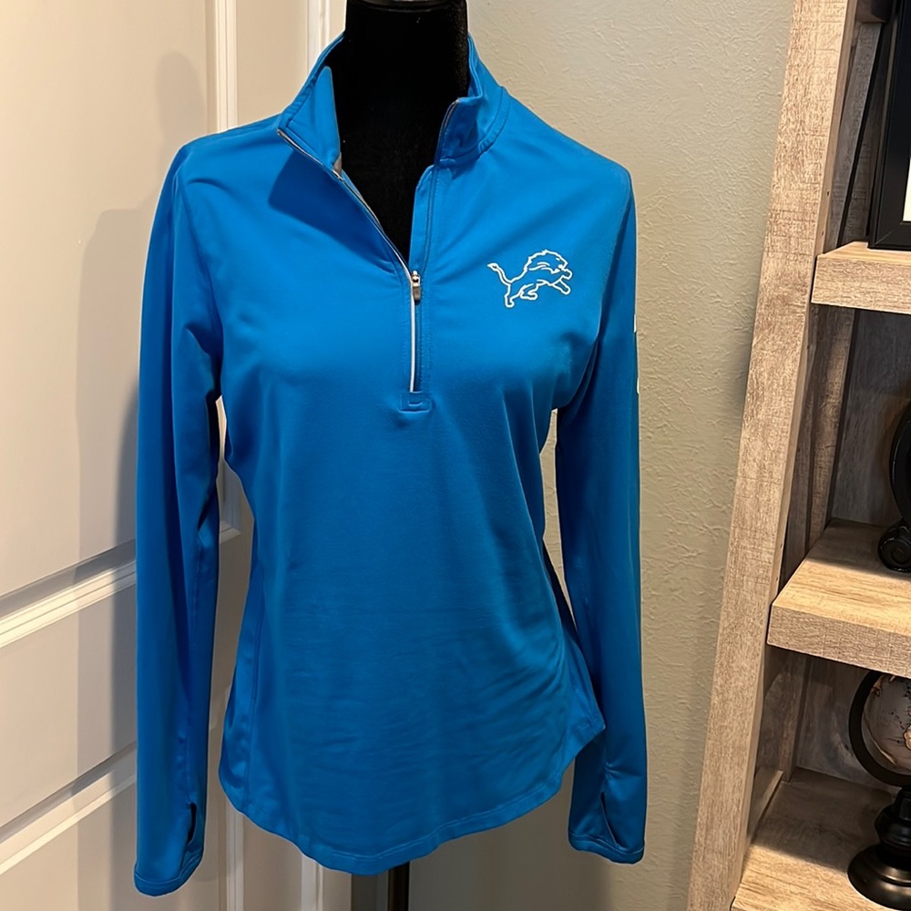 NFL Lions dry fit super soft long sleeve green 1/4 zip